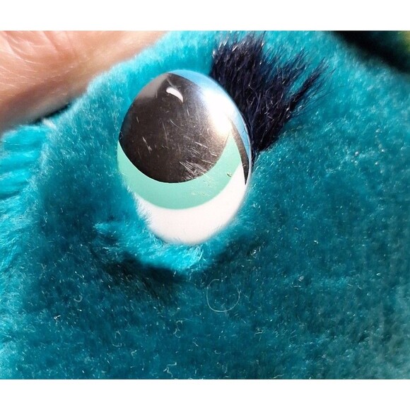 Vintage Dakin Fun Farm 1987 Dragon Plush Stuffed animal toy Turquoise Yellow - Picture 11 of 12